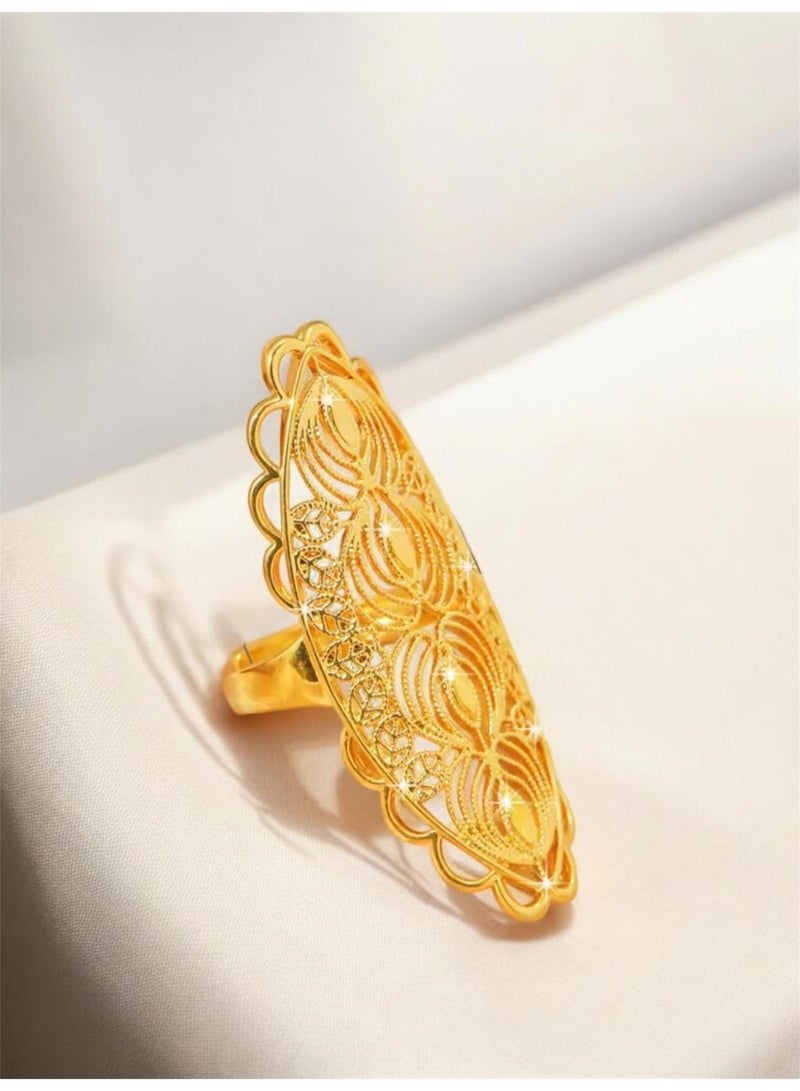 GOLDMAX 21k Gold Plated Ring For Women One Size With Gift Box - Image 1