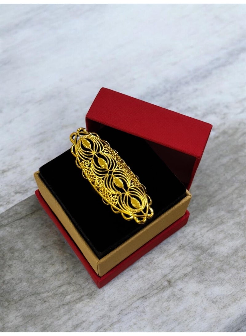 GOLDMAX 21k Gold Plated Ring For Women One Size With Gift Box - Image 3