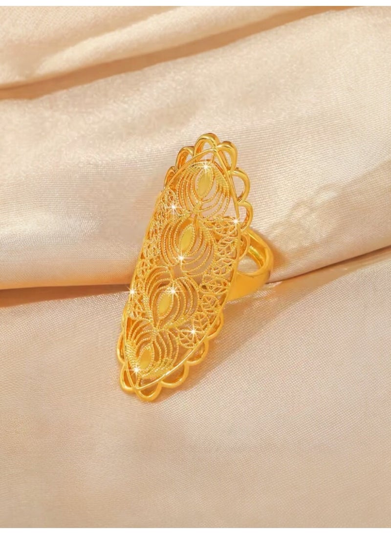 GOLDMAX 21k Gold Plated Ring For Women One Size With Gift Box - Image 2