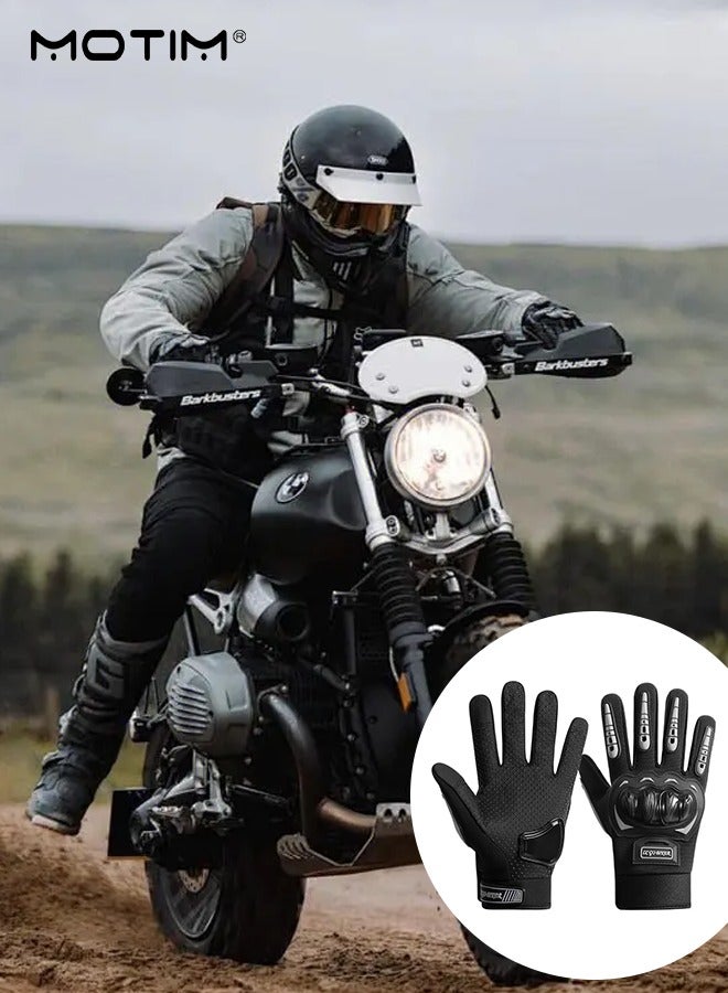 Motim Touchscreen Motorcycle Full Finger Gloves for Men Women, Hard Knuckle Outdoor Glove Motorcycle Motorbike Powersports Safety Gloves - Image 1