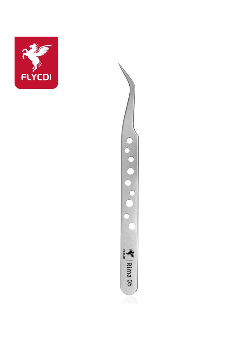 flycdi 9-hole Precision Anti-static Sandblasted Elbow Tweezers - Image 1