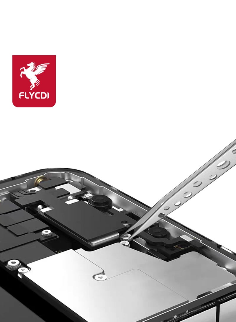 flycdi 9-hole Precision Anti-static Sandblasted Elbow Tweezers - Image 3