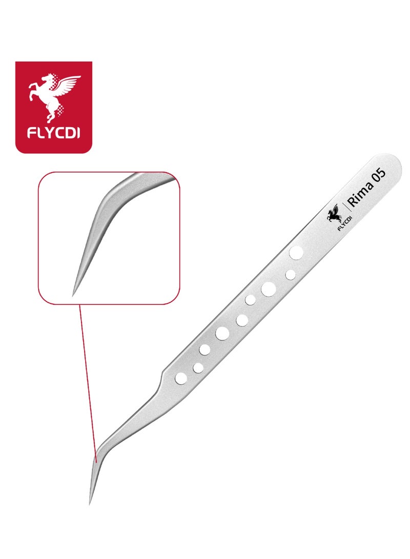 flycdi 9-hole Precision Anti-static Sandblasted Elbow Tweezers - Image 5