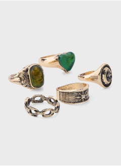 4 Pack Mix Stone Ring