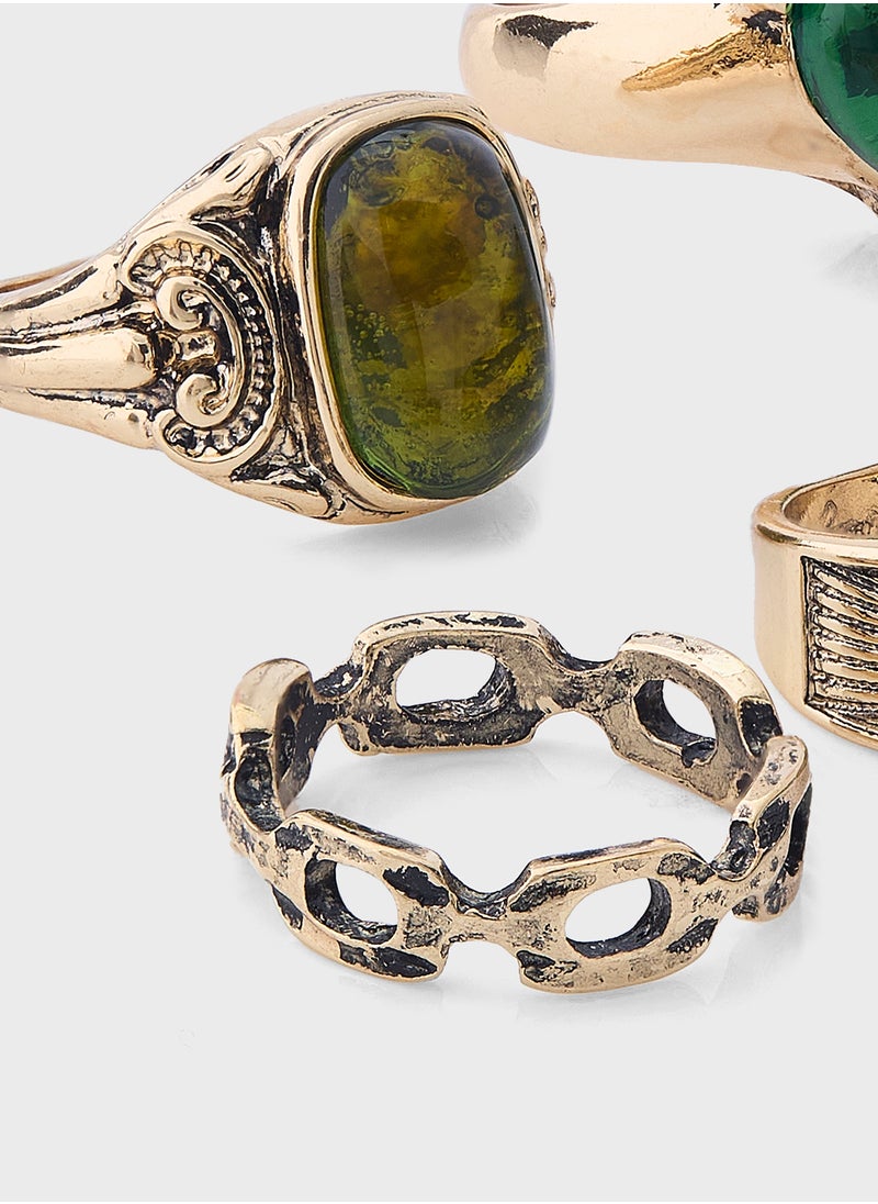 ELLA - 4 Pack Mix Stone Ring - Image 1