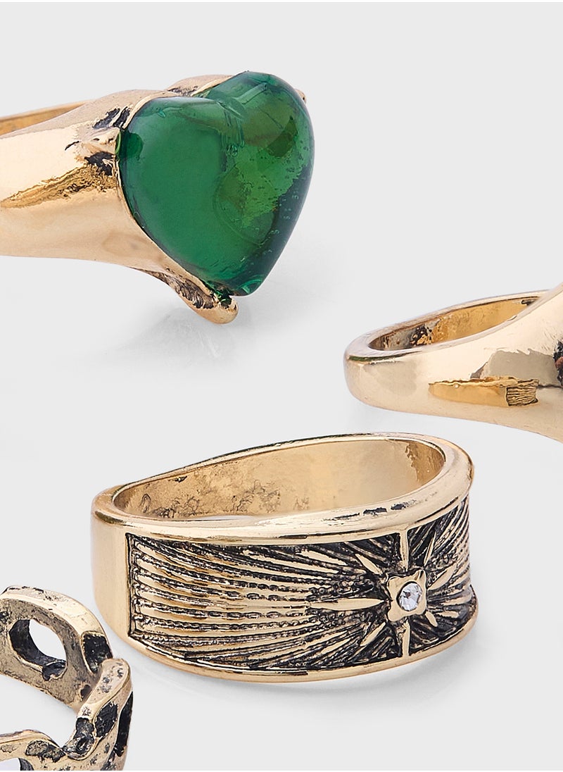 ELLA - 4 Pack Mix Stone Ring - Image 1