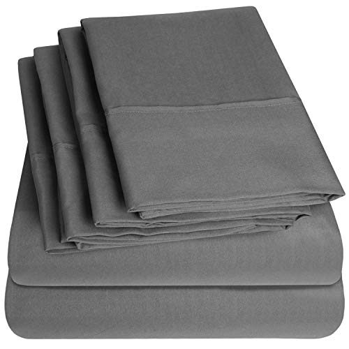 Sweet Home Collection Sweet Home Collection 6 Piece 1500 Supreme Collection Brushed Microfiber Deep Pocket Sheet Set2 Extra Pillow Cases Great Value Rv Short Queen Gray 