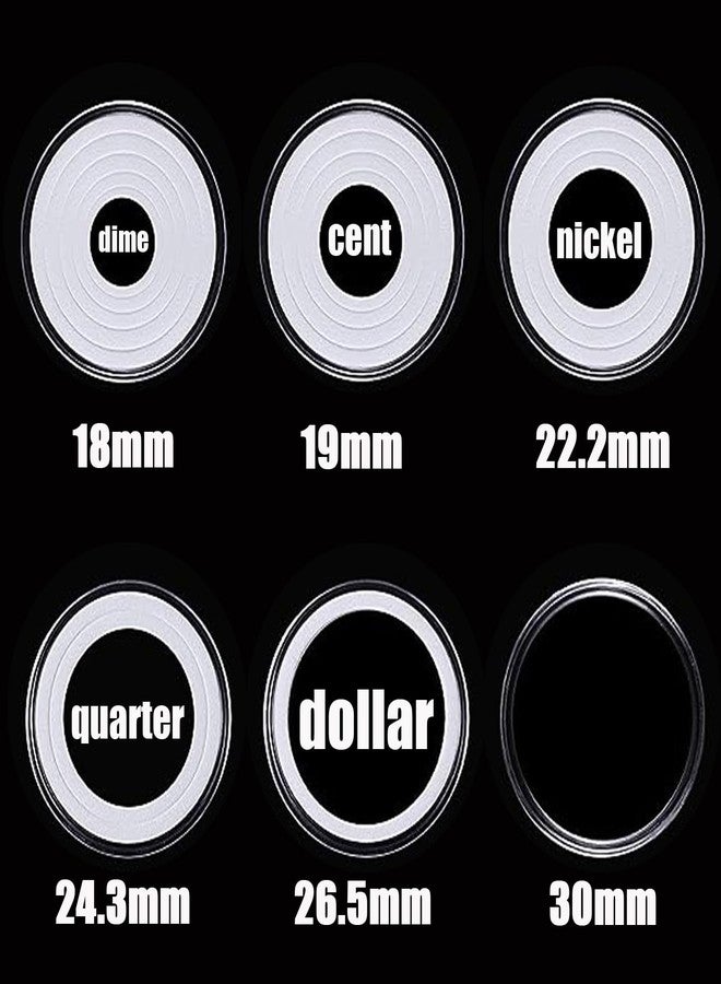 MUQING 240 PCS 30mm Plastic Coin Capsule Holder, 5 Sizes Protect Gasket Coin Case for Collectors, Round Coin Collecting Supplies with Storage Box - Image 5
