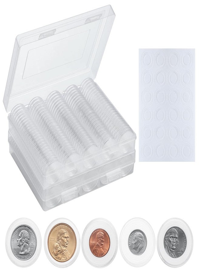 MUQING 240 PCS 30mm Plastic Coin Capsule Holder, 5 Sizes Protect Gasket Coin Case for Collectors, Round Coin Collecting Supplies with Storage Box - Image 1