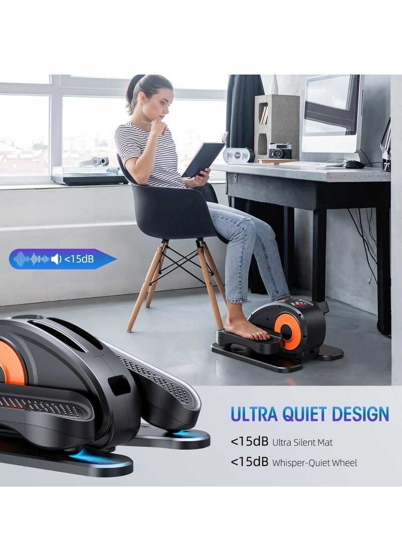 ميون جهاز تمارين بيضاوي الشكل تحت المكتب، جهاز تمارين الساق البيضاوي لكبار السن، مجمع بالكامل، جهاز تمارين دواسة كهربائي محمول وهادئ مع جهاز تحكم عن بعد و12 سرعة قابلة للتعديل، أسود - Image 5