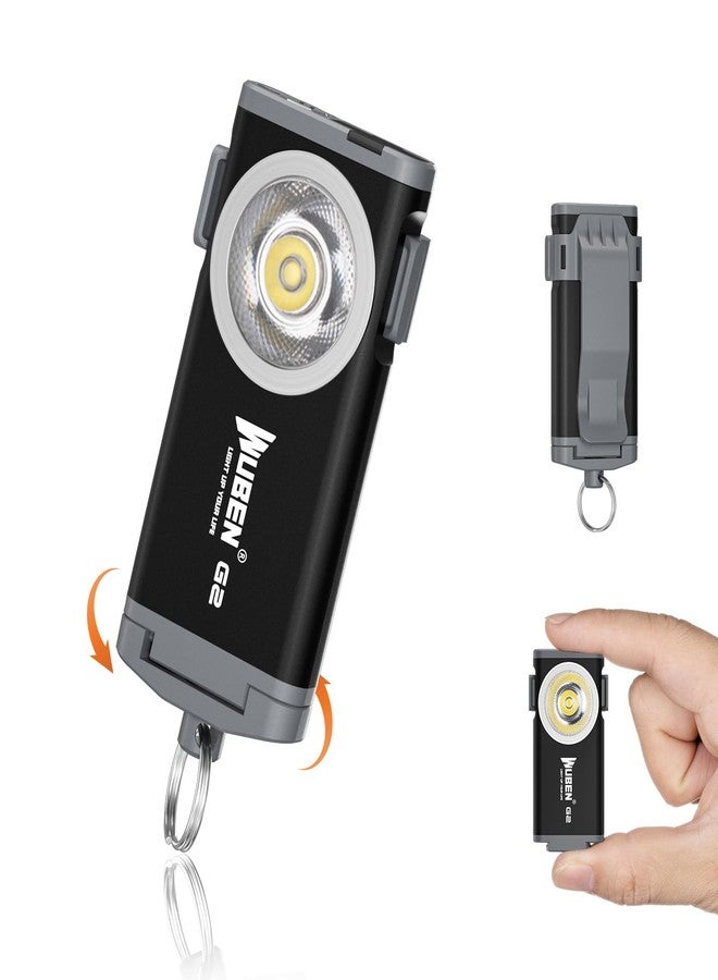 وبين سلسلة مفاتيح WUBEN G2 Mini Flashlight، 500 لومن قابلة لإعادة الشحن، 5 أوضاع، سلسلة مفاتيح EDC صغيرة LED، ألمع مصباح يدوي، مشبك قبعة مغناطيسي للسفر والمشي والبحث والتنزه - Image 1