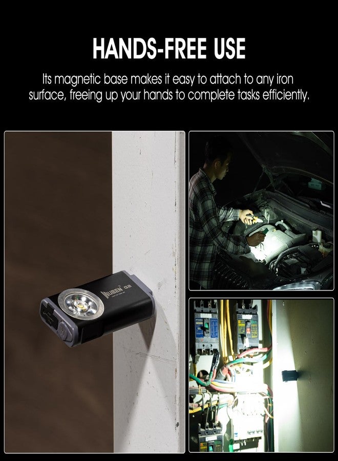 وبين سلسلة مفاتيح WUBEN G2 Mini Flashlight، 500 لومن قابلة لإعادة الشحن، 5 أوضاع، سلسلة مفاتيح EDC صغيرة LED، ألمع مصباح يدوي، مشبك قبعة مغناطيسي للسفر والمشي والبحث والتنزه - Image 5