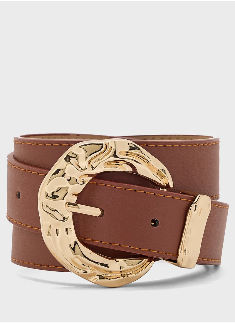 جينجر Ladies Belt With Gold Buckle