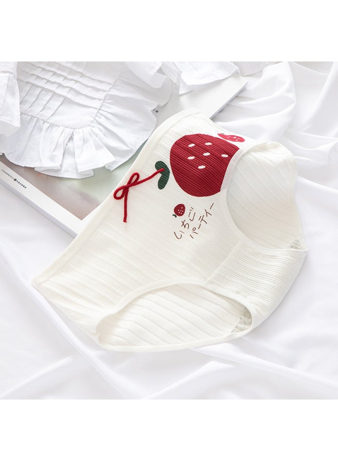 Love Strawberry Underwear Red Girls Underwear Pure Cotton Crotch Mid-waist Briefs Women's Underwear 2801