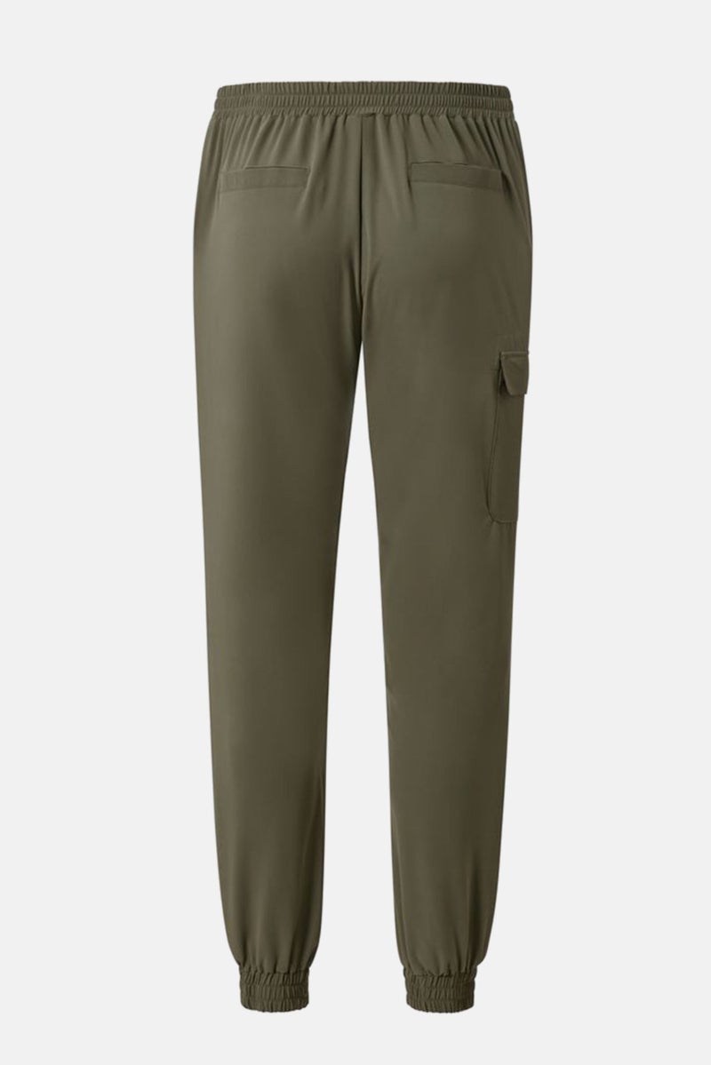 Tchibo Women Regular Fit Solid Training Sweatpants, Olive  - Image 2
