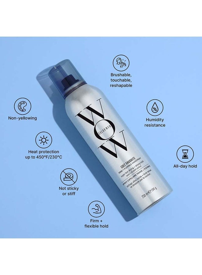 Color Wow Cult Favorite Firm + Flexible Hairspray, super-fast drying + strong hold, won't distort colour, 250ml - Image 2