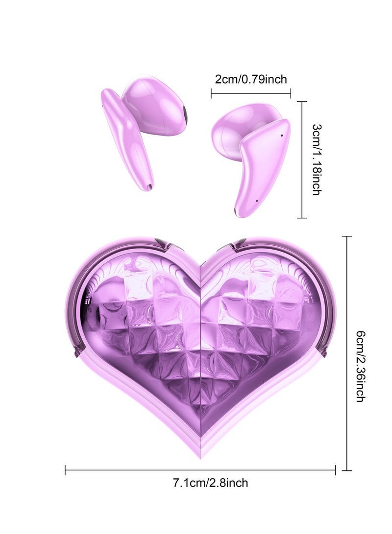 Transformable heart-shaped Bluetooth in-ear headphones with wireless noise cancellation rotational connection and fast stable performance - Image 3