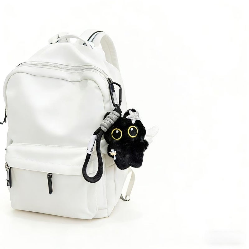 Black Cat Angel Fairy Plush Pendant with Ghost Wings - Image 3