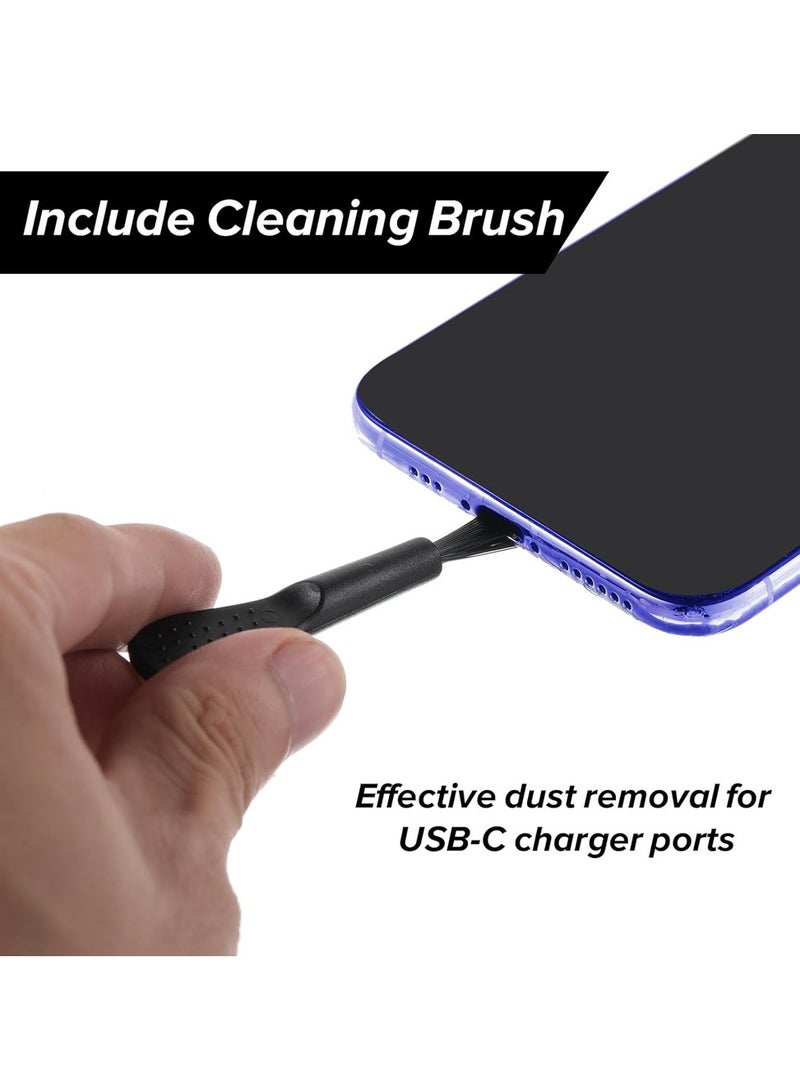 سونسر 4Pcs نوع C مقابس مكافحة الغبار المعدنية مع فرشاة تنظيف لمعظم الهواتف الذكية وطرازات USB Android Micro - Image 3