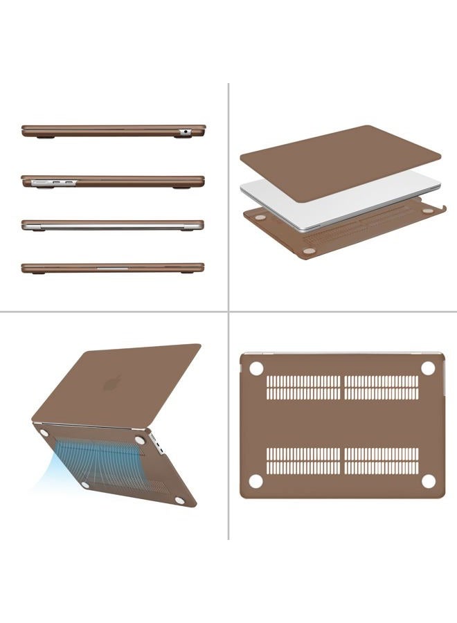 Mosiso Compatible with MacBook Air 13 inch Case M5 2026 M4 2025 M3 M2 2024-2022 A3449 A3240 A3113 A2681, Scratches-Resistant Protective Hard Shell for MacBook Air 13.6 inch Case, Caramel Brown - Image 5