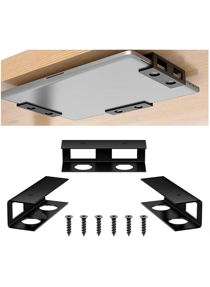 Laptop Holder,Under Desk Laptop Holder, Desk Side Laptop Holder ,Non-Slip Laptop Holder, Space Saving Laptop Storage Holder, Laptop Organiser(Black )  - Image 1