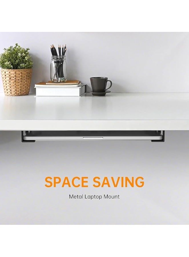 Laptop Holder,Under Desk Laptop Holder, Desk Side Laptop Holder ,Non-Slip Laptop Holder, Space Saving Laptop Storage Holder, Laptop Organiser(Black )  - Image 3