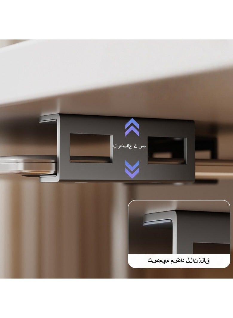 Laptop Holder,Under Desk Laptop Holder, Desk Side Laptop Holder ,Non-Slip Laptop Holder, Space Saving Laptop Storage Holder, Laptop Organiser(Black )  - Image 5