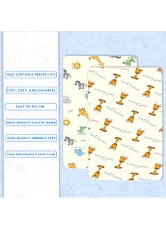 BODYCOMFY BODYCOMFY Baby Fitted Crib Sheet 100 Jersey Cotton 70 140 CM 2 Pack Super Soft and Cozy Crib Cover Set for Toddler Mattress Crib Bedsheet for Boys Girls  - Image 4