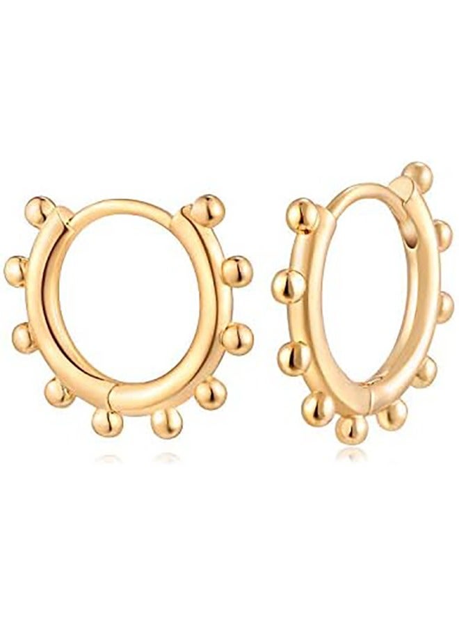 Mevecco Women Huggie Earrings Gold Hoop Sleeper 14K Gold Filled Small Simple Handmade Hypoallergenic Everyday Jewelry - Image 1