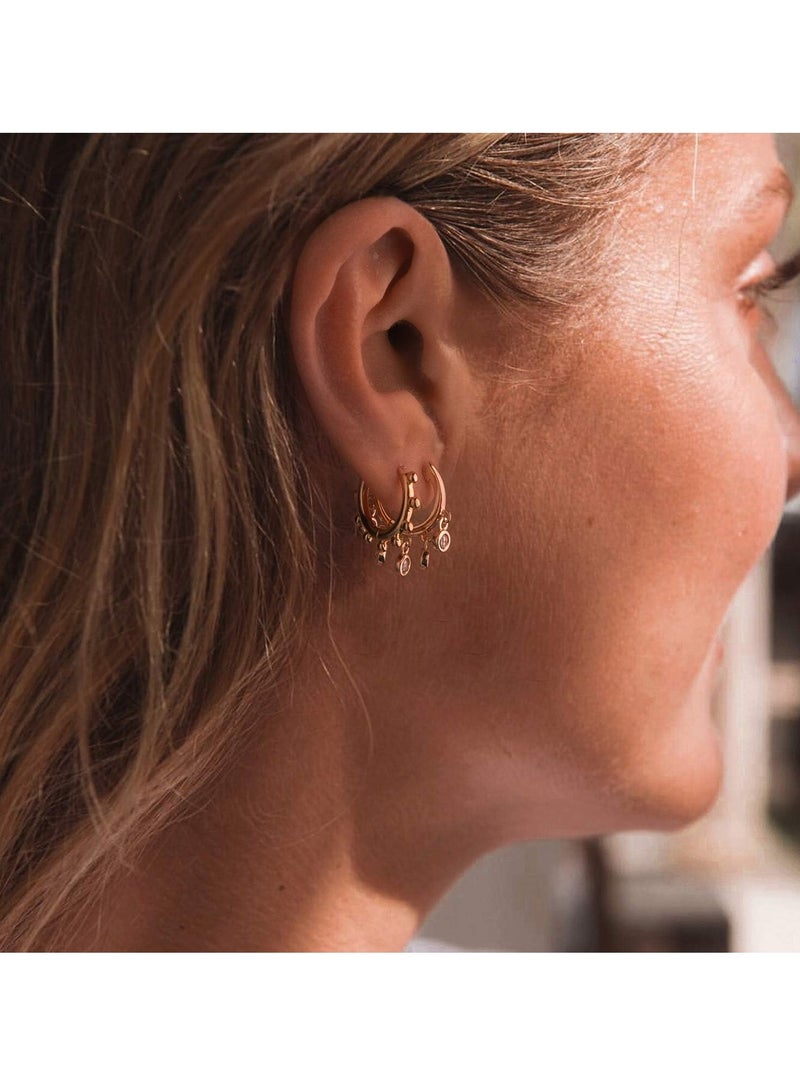 Mevecco Women Huggie Earrings Gold Hoop Sleeper 14K Gold Filled Small Simple Handmade Hypoallergenic Everyday Jewelry - Image 2