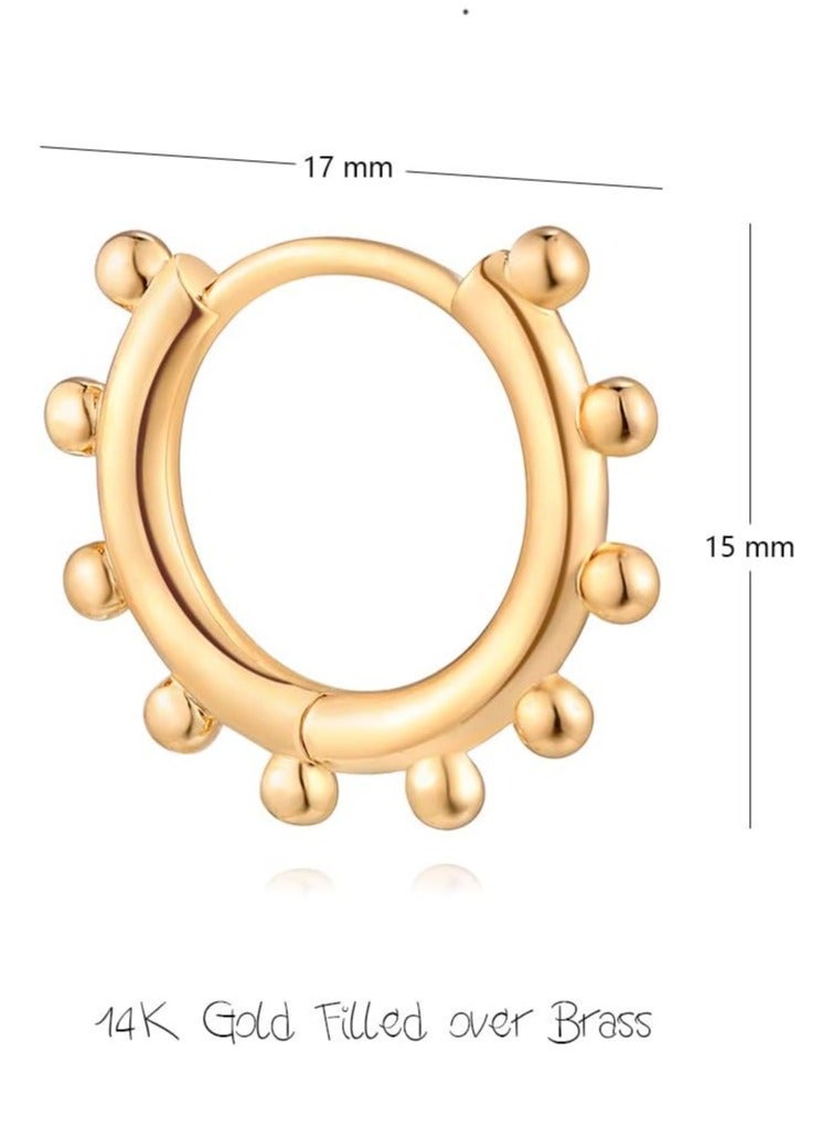 Mevecco Women Huggie Earrings Gold Hoop Sleeper 14K Gold Filled Small Simple Handmade Hypoallergenic Everyday Jewelry - Image 5