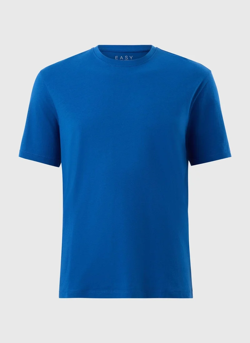 Matalan Blue Blue Essential Crew Neck T-Shirt for Men | Best Price UAE