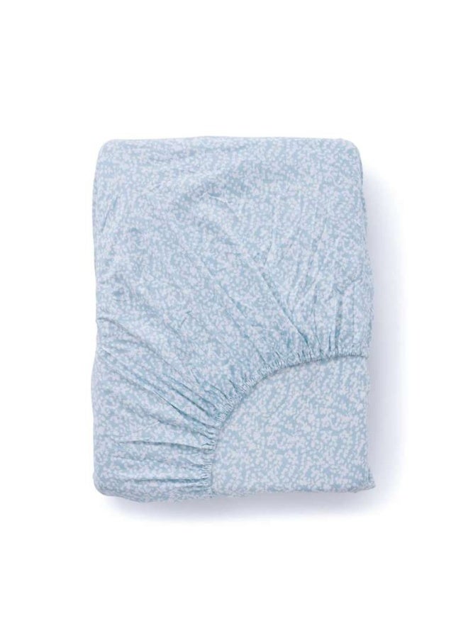 Pan Home Mere Floral Fitted Sheet 120x200+33cm - Blue - Image 5