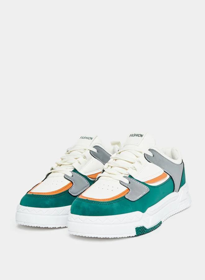 Styli Color Block Platform Heel Sneakers