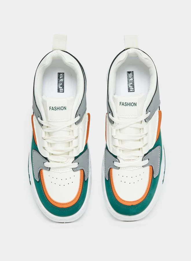 Styli Color Block Platform Heel Sneakers