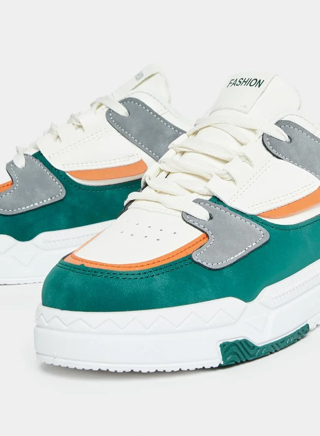 Styli Color Block Platform Heel Sneakers