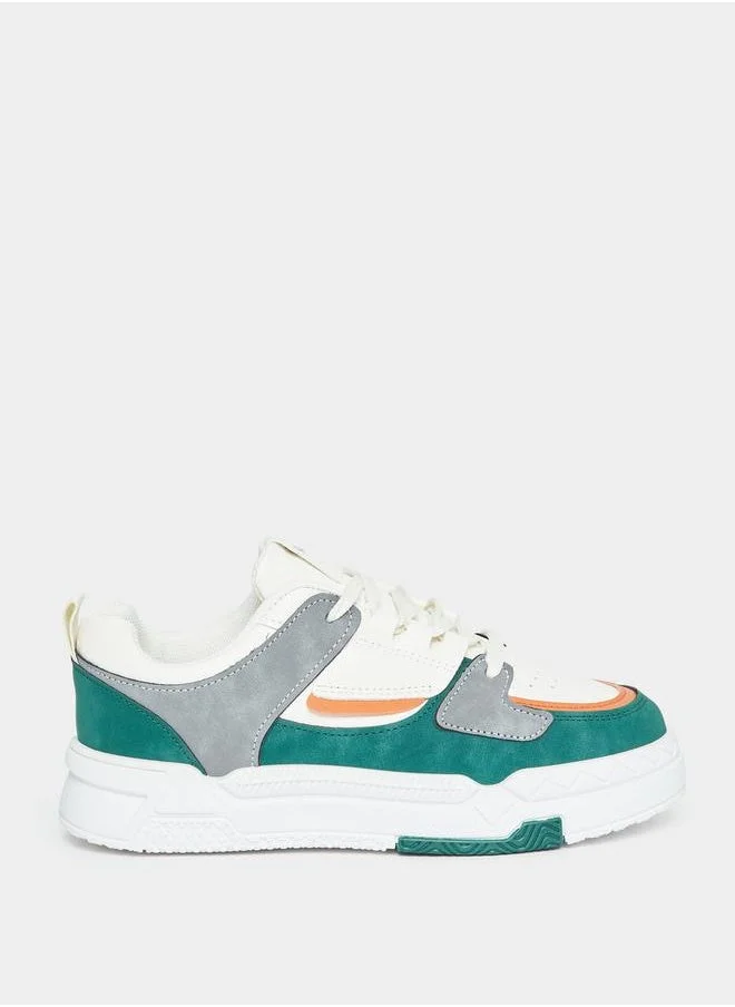 Styli Color Block Platform Heel Sneakers