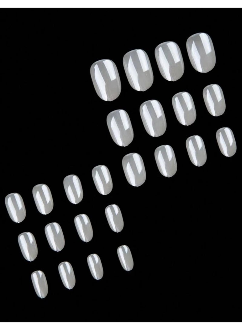 Shein 24pcs Oval False Nails with 1 Clear Glue + nail sharpener - Image 2