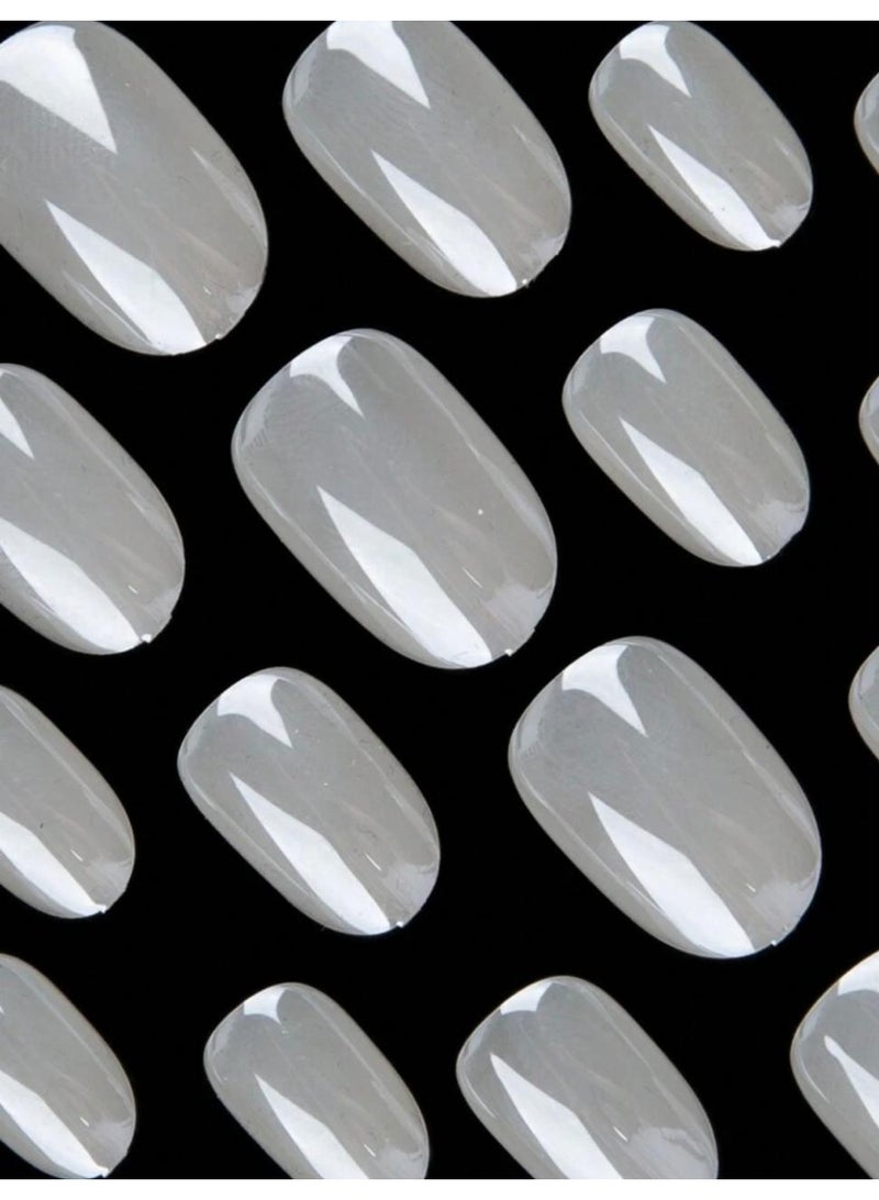 Shein 24pcs Oval False Nails with 1 Clear Glue + nail sharpener - Image 3