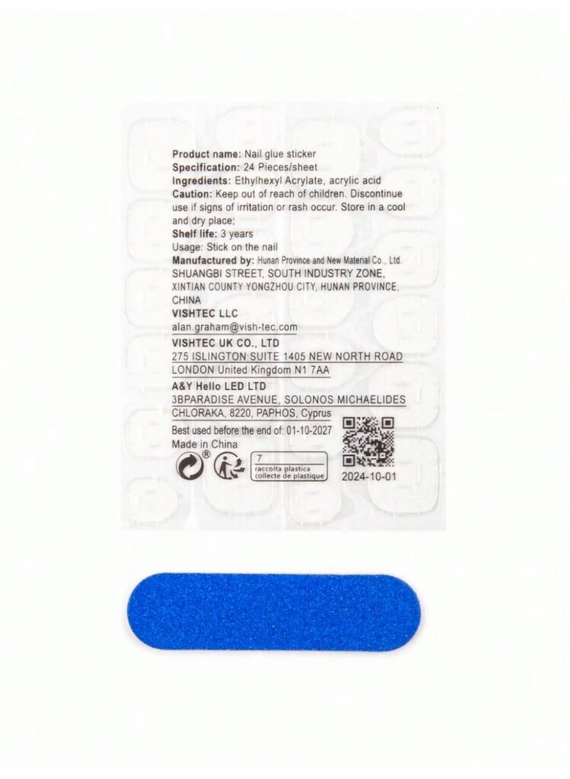 Shein 24pcs Oval False Nails with 1 Clear Glue + nail sharpener - Image 5