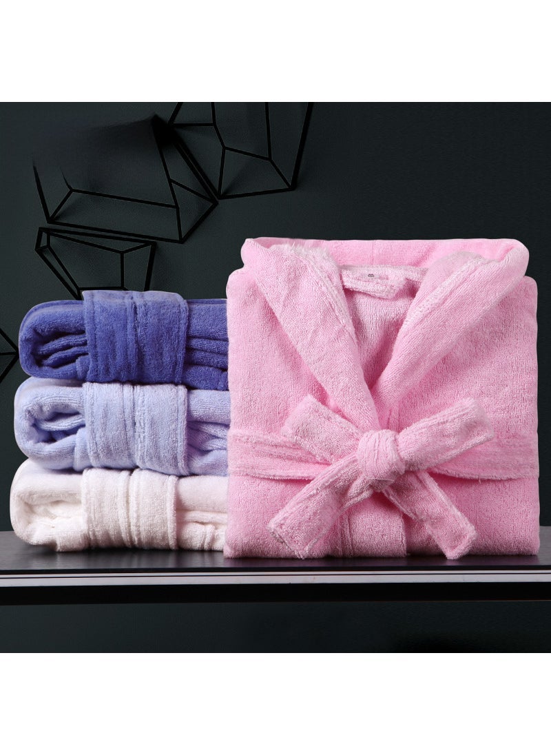 Generic Childrens bathrobe cotton hooded towel material autumn and winter baby swimming bathrobe thickened Cape White 