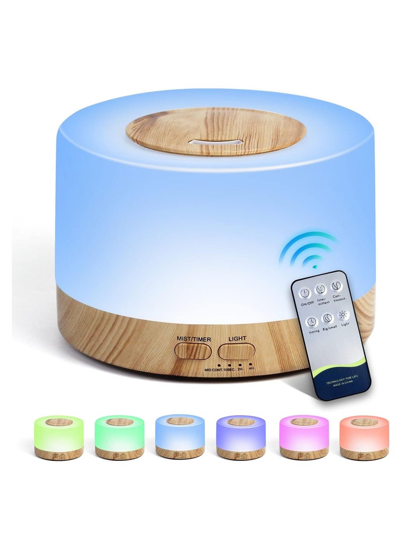 SKY-TOUCH Essential Oil Aroma Diffuser 700ml, Upgraded Aromatherapy Diffuser with 4 Timer and 7 Color Lights, Cool Mist Humidifier with Auto Shut-off Function, Diffuser for Home Bedroom Office  - Image 1