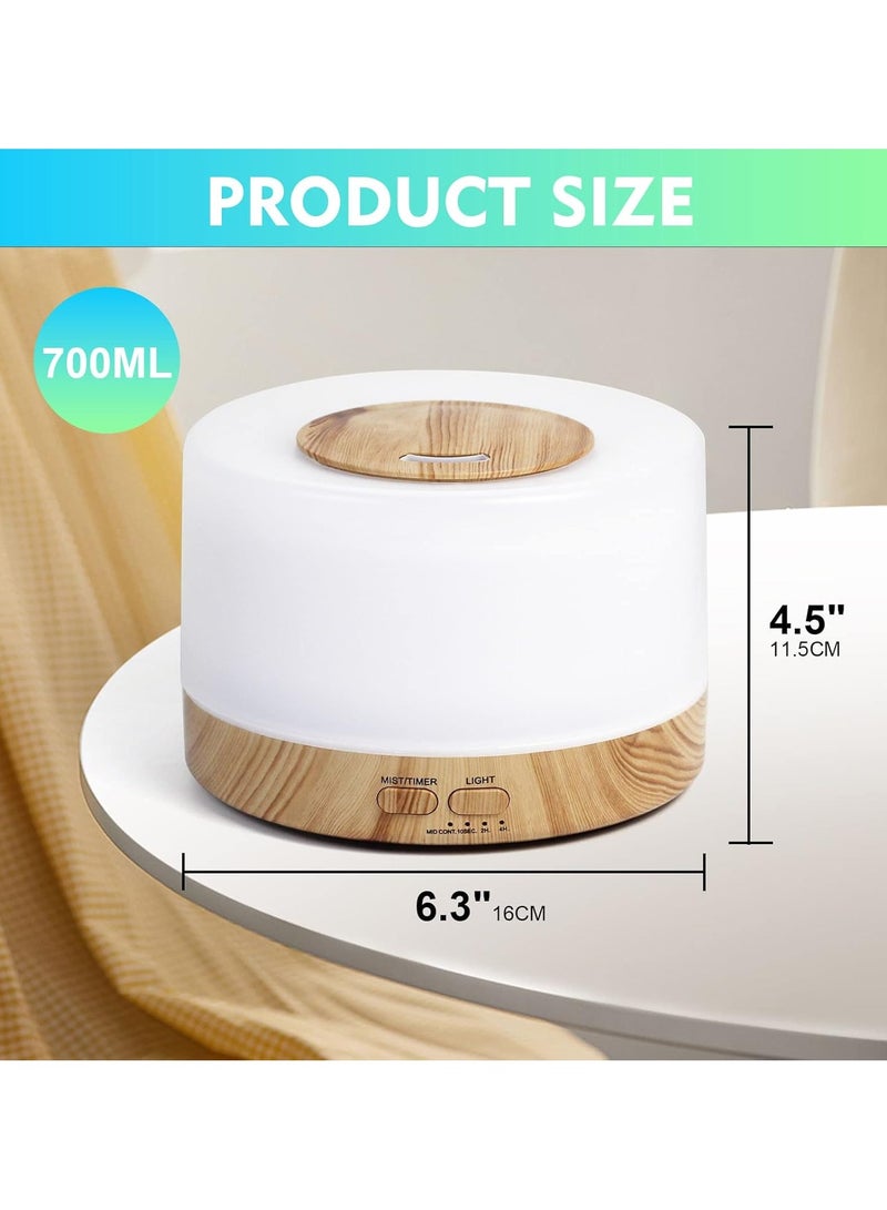 SKY-TOUCH Essential Oil Aroma Diffuser 700ml, Upgraded Aromatherapy Diffuser with 4 Timer and 7 Color Lights, Cool Mist Humidifier with Auto Shut-off Function, Diffuser for Home Bedroom Office  - Image 2