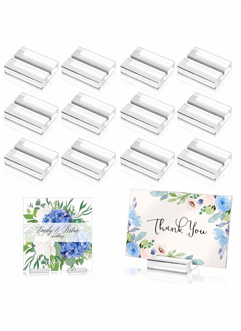Generic Acrylic Stands Place Card Holders Table Number Stands Clear Card Display Stand Suitable for Table Wedding Photos Menu and Meeting 12 Pieces  - Image 1