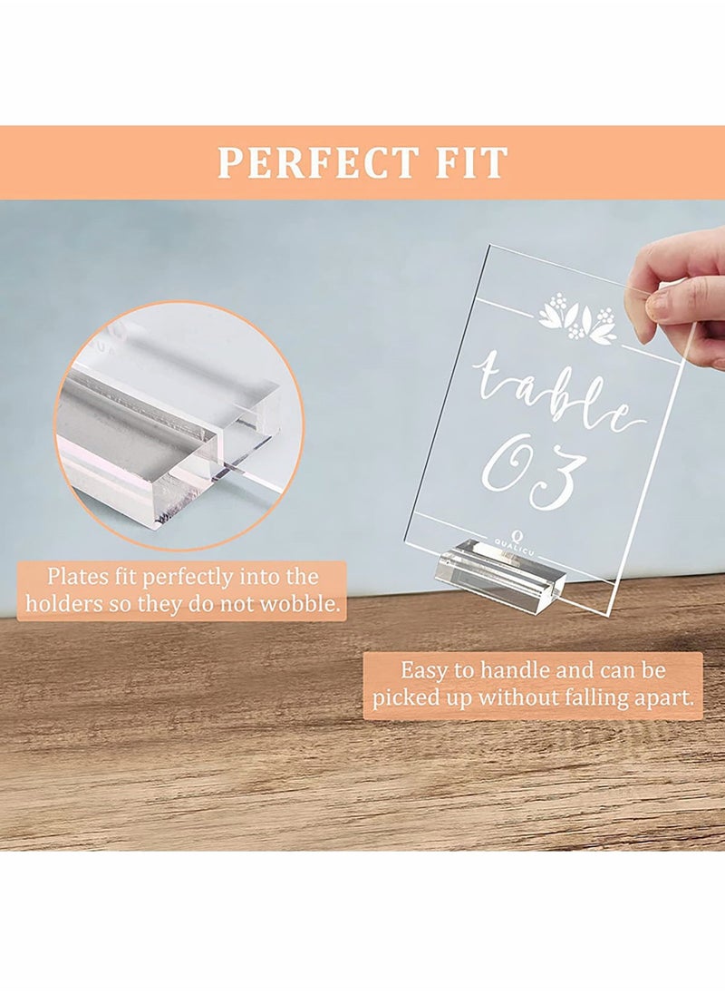 Generic Acrylic Stands Place Card Holders Table Number Stands Clear Card Display Stand Suitable for Table Wedding Photos Menu and Meeting 12 Pieces  - Image 4