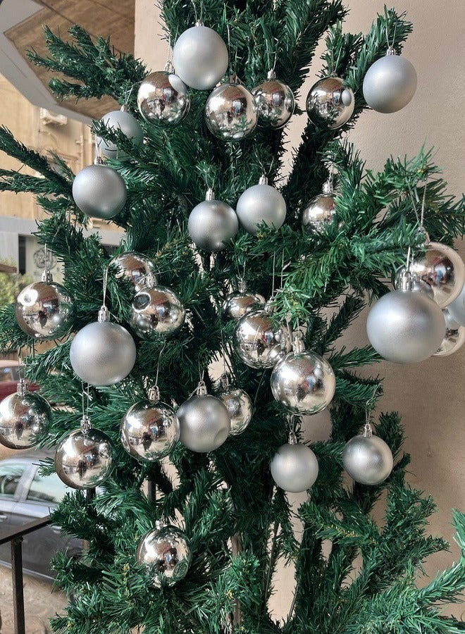 Christmas Ball Ornaments Silver 30 Pcs Small Shatterproof Christmas Tree Decorations Xmas Tree Christmas Ornaments Balls with Hanging Loop for Wedding Holiday Party Wreath Home Decor Two shapes - Image 1