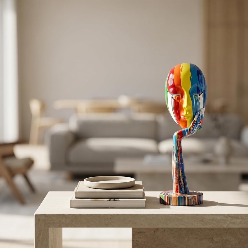 suruim Luxury Colorful Feminine Decor Modern Sculptures Thinker Statue Abstract Art Home Decor Decorative Living Room Contemporary Center Table Shelf Decor (Large 15.3x4.9x4.9in) - Image 1