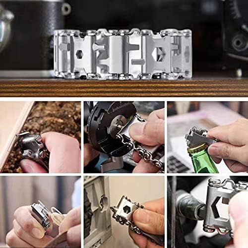 Ozzagar Multitool Bracelet 29 in 1 Tools Bracelet for Men and Women, Stainless Steel Multi-Functional Tool, Utility Wrist Survival Band for Sailing Travel Camping Hiking-Silver - Image 3