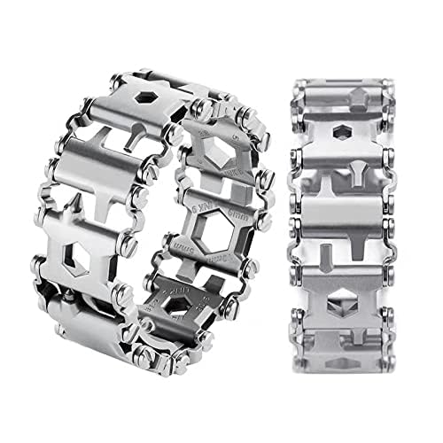 Ozzagar Multitool Bracelet 29 in 1 Tools Bracelet for Men and Women, Stainless Steel Multi-Functional Tool, Utility Wrist Survival Band for Sailing Travel Camping Hiking-Silver - Image 2