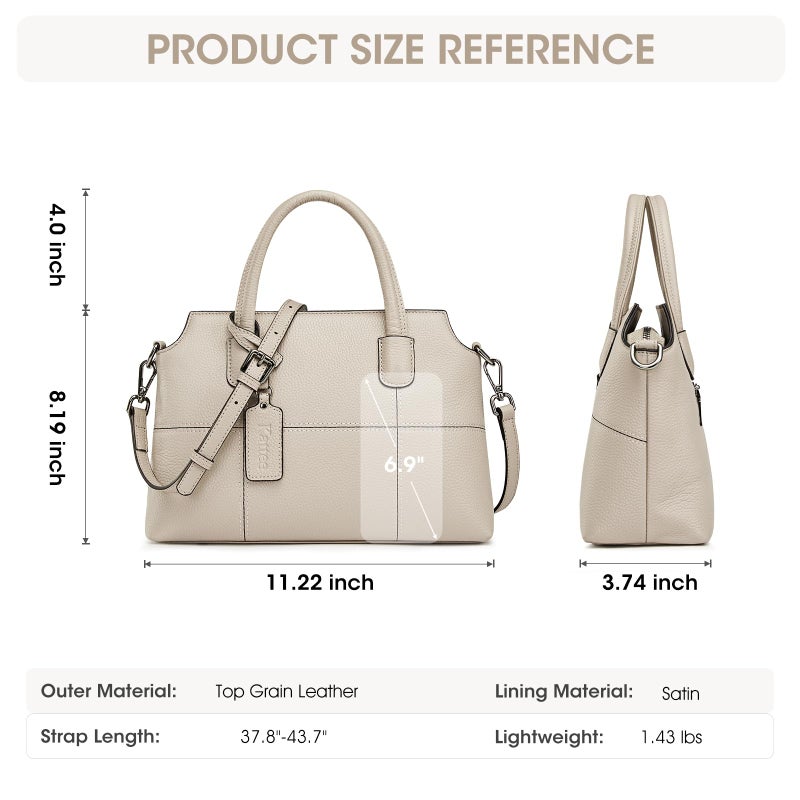 Kattee Genuine Leather Handbags for Women, Soft Hobo Satchel Shoulder Crossbody Bags Ladies Purses (Meduim) - Image 3